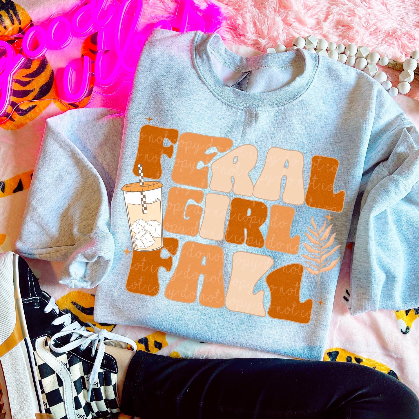 FERAL GIRL FALL CREW NECK SWEATSHIRT