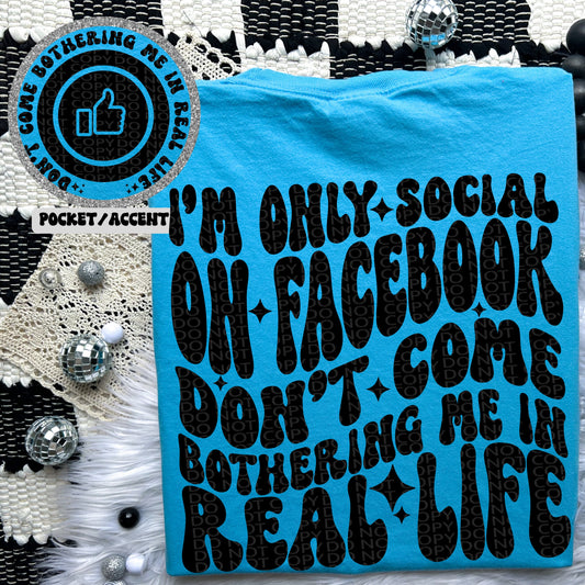 SOCIAL ON FB- POCKET PRINT DOUBLE SIDED TEE