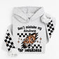 DON'T MISTAKE MY KINDNESS HOODIE FRONT & SLEEVE DESIGN