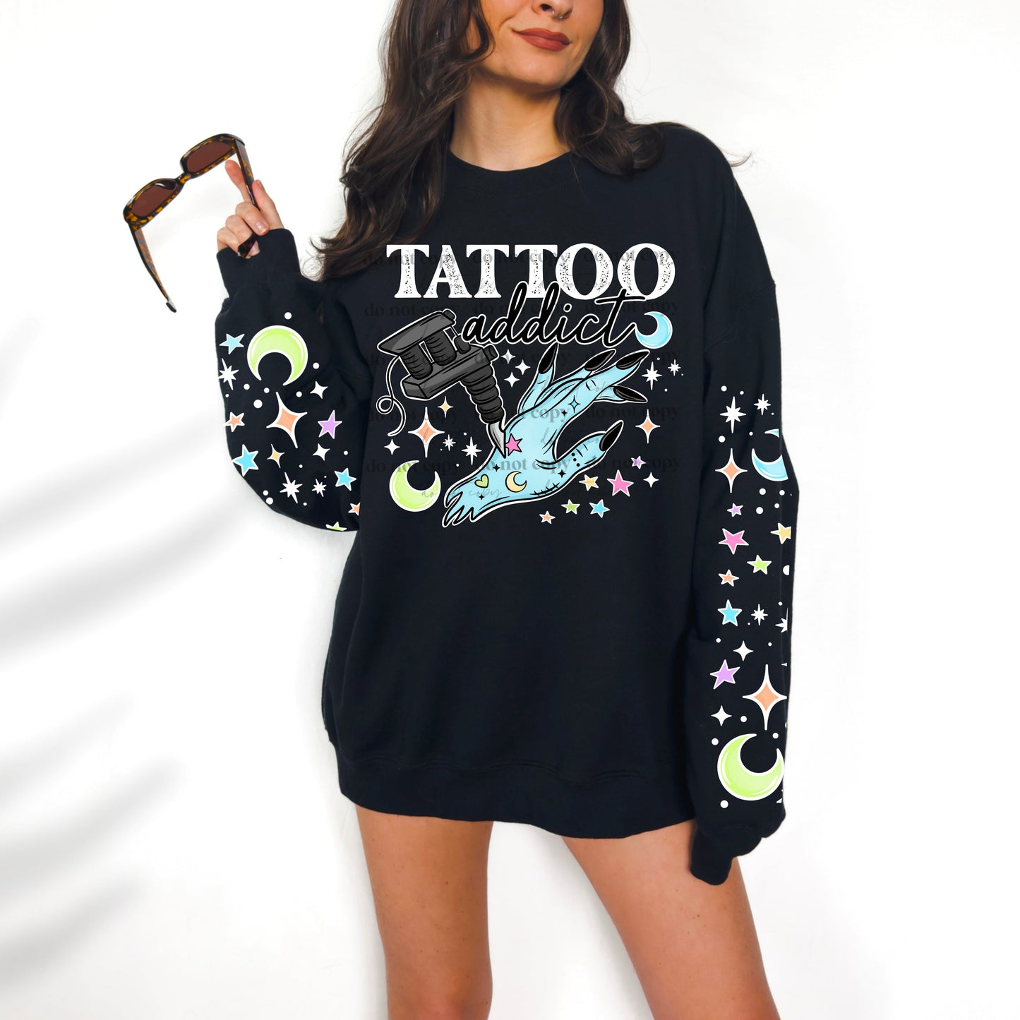 TATTOO ADDICT SWEATSHIRT W/ SLEEVE PRINT