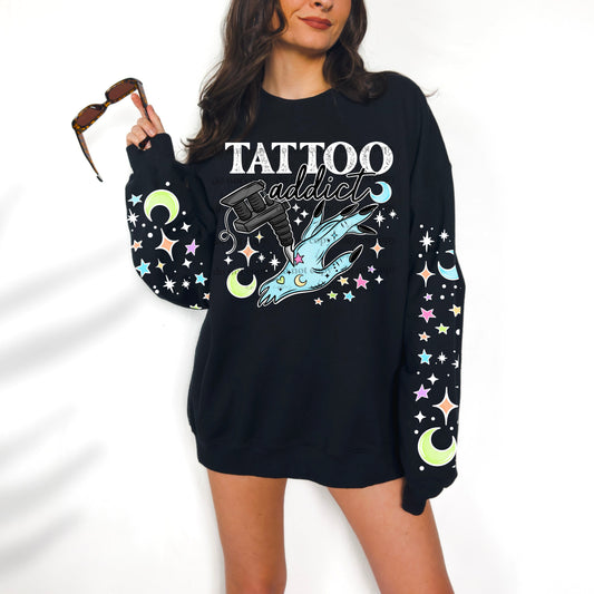 TATTOO ADDICT SWEATSHIRT W/ SLEEVE PRINT