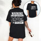 WARNING LOUD MOUTH- POCKET PRINT DOUBLE SIDED TEE