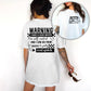 WARNING LOUD MOUTH- POCKET PRINT DOUBLE SIDED TEE