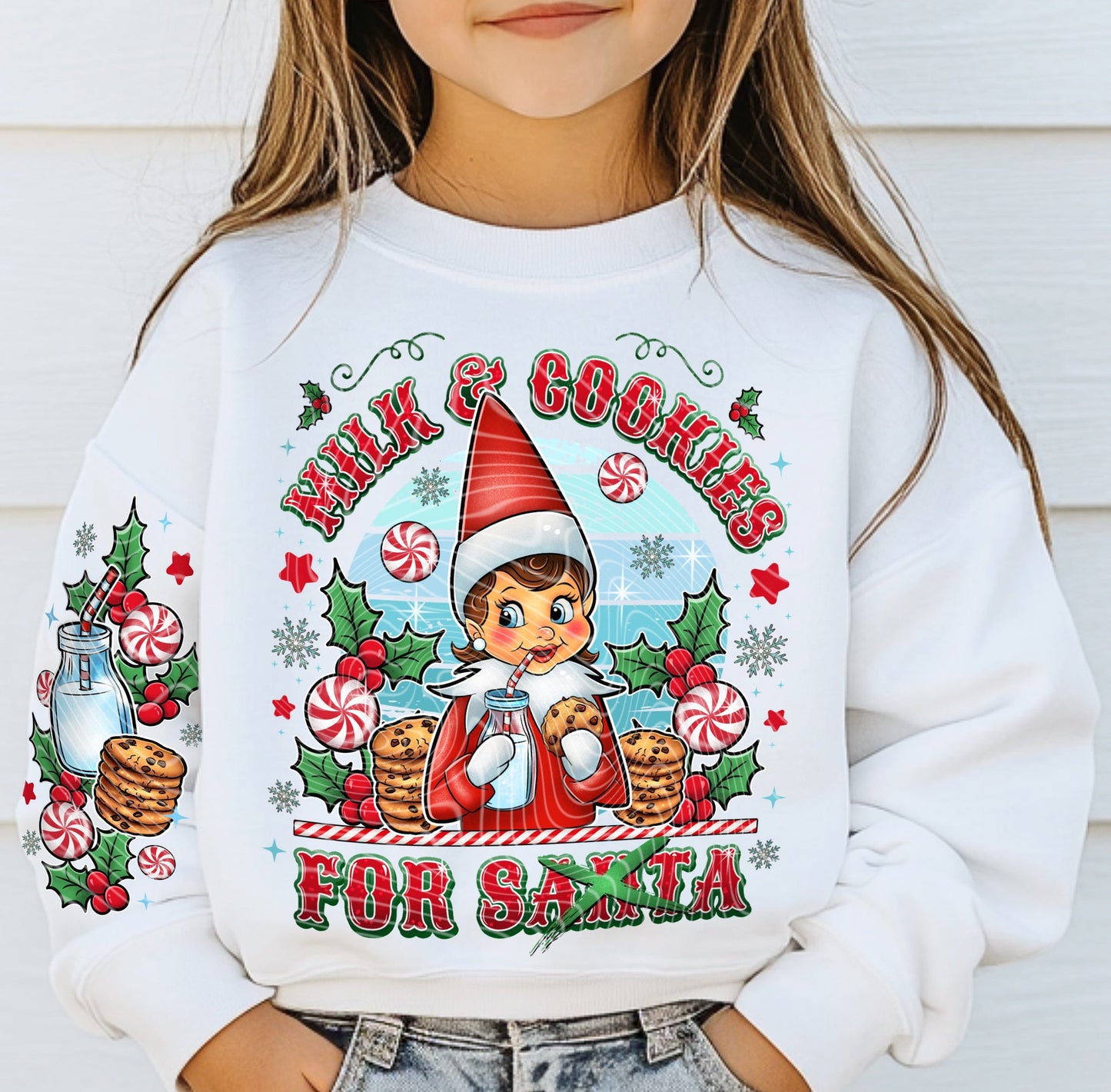 MILK COOKIES SWEATSHIRT W/ SLEEVE PRINT