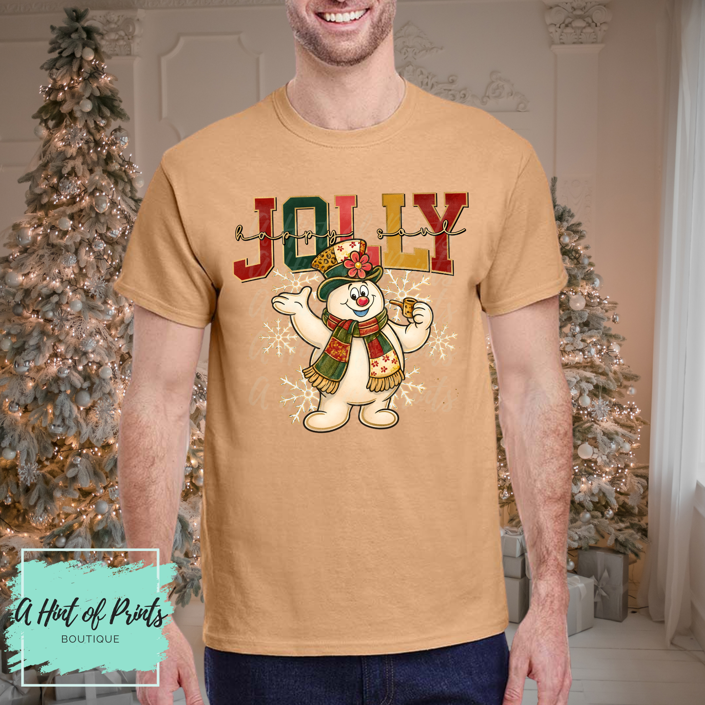 Jolly Happy Soul Snowman Tee, Crewneck & Hoodie