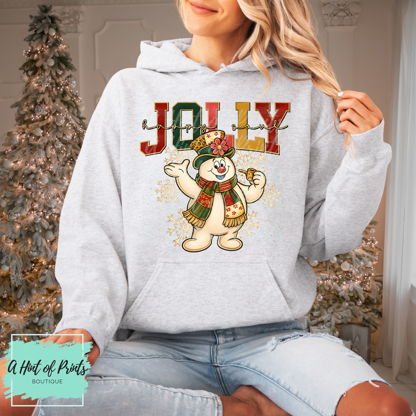 Jolly Happy Soul Snowman Tee, Crewneck & Hoodie