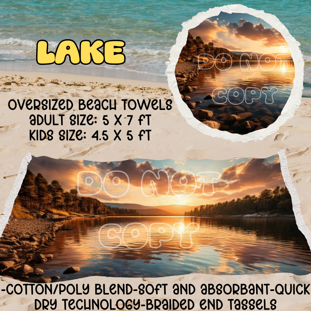 LAKE - OVERSIZED BEACH TOWEL RUN 5 - PREORDER CLOSING 3/23