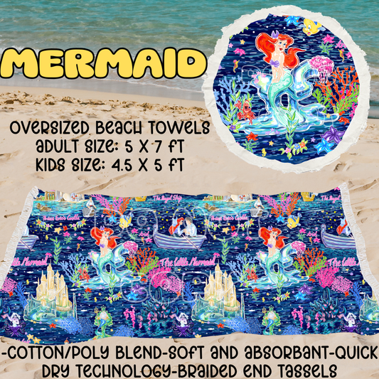 MERMAID - OVERSIZED BEACH TOWEL RUN 5 - PREORDER CLOSING 3/23