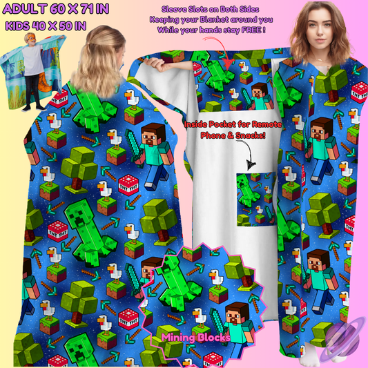 WEARABLE THROW RUN-MINING BLOCKS-PREORDER CLOSING 8/31