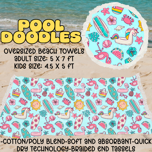 POOL DOODLES - OVERSIZED BEACH TOWEL RUN 5 - PREORDER CLOSING 3/23