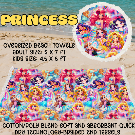 PRINCESS - OVERSIZED BEACH TOWEL RUN 5 - PREORDER CLOSING 3/23