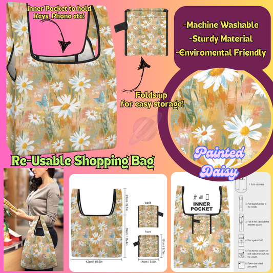 PAINTED DAISY-SHOPPING BAGS 2-PREORDER CLOSING 6/27