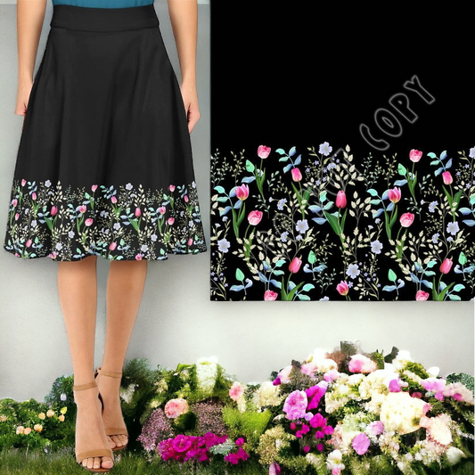 Spring Dipped Swing Skirt