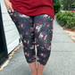 Skeleton Rose Capri Legging with Pocket