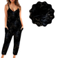 Black Leopard Capri Romper