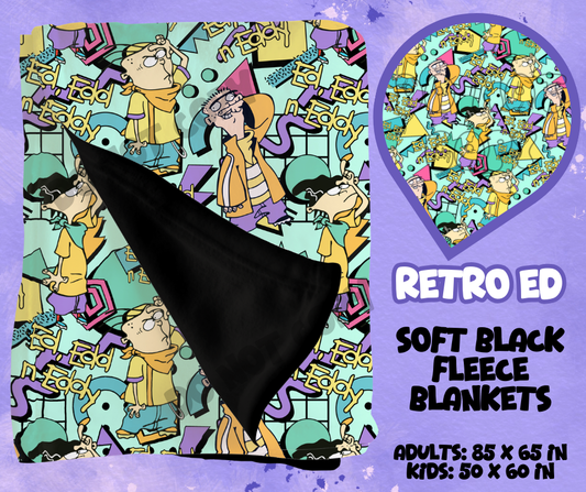 RETRO ED - SOFT BLACK FLEECE THROWS RUN 12-PREORDER CLOSING 9/22