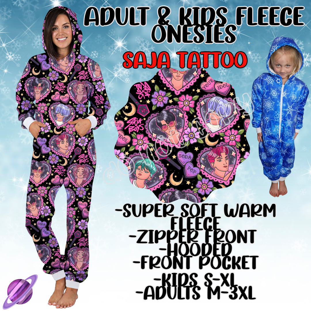 SAJA TATTOO - ADULT & KIDS FLEECE ONESIES CLOSING 9/28