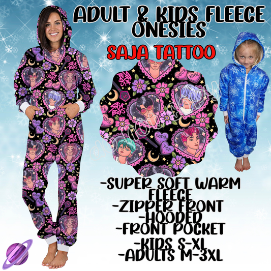 SAJA TATTOO - ADULT & KIDS FLEECE ONESIES CLOSING 9/28