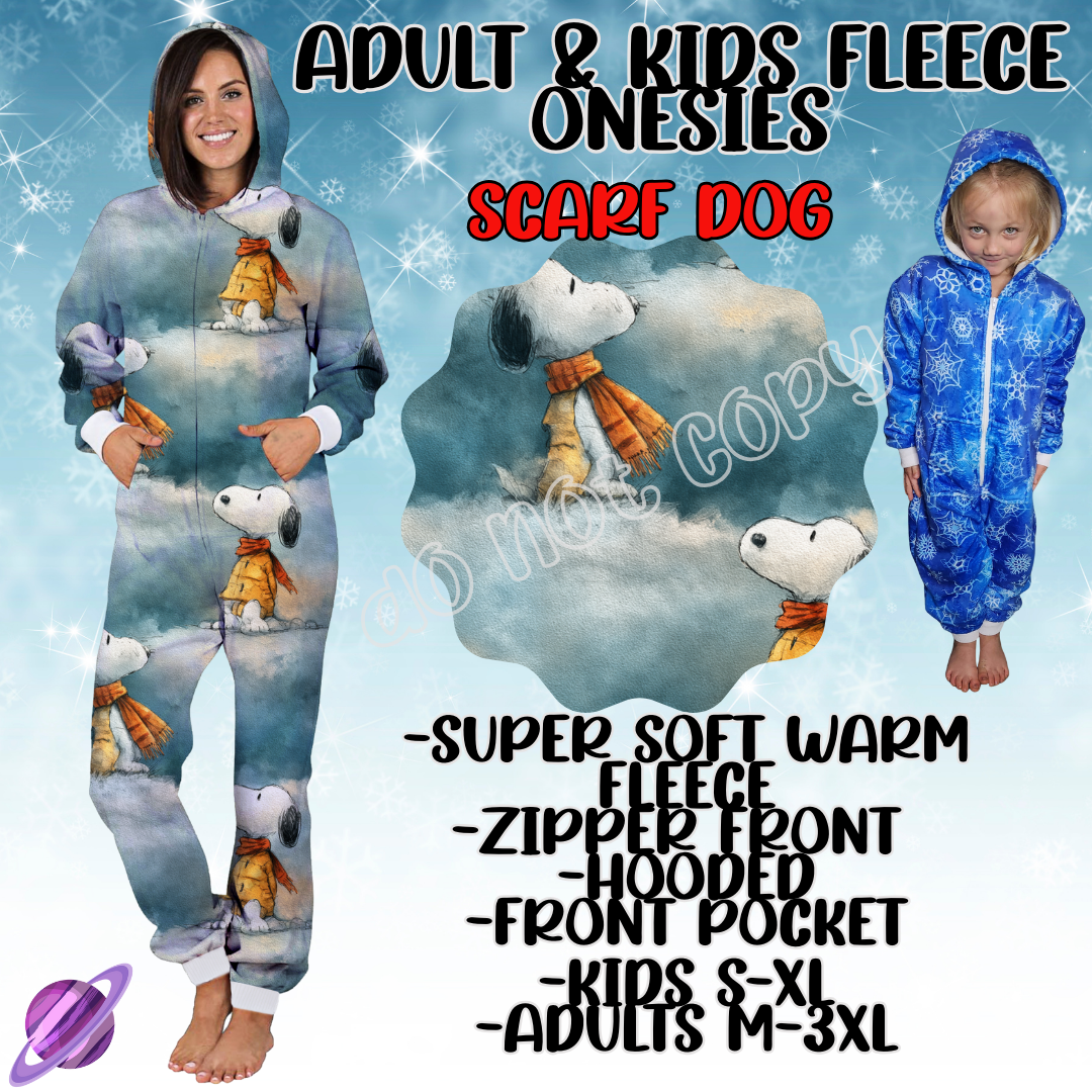 SCARF DOG - ADULT & KIDS FLEECE ONESIES CLOSING 9/28