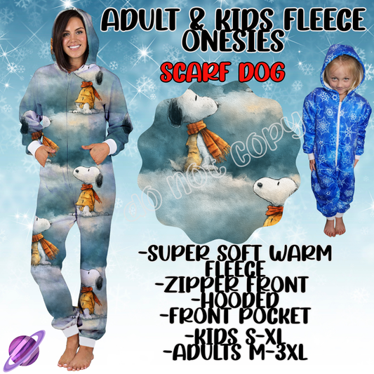 SCARF DOG - ADULT & KIDS FLEECE ONESIES CLOSING 9/28