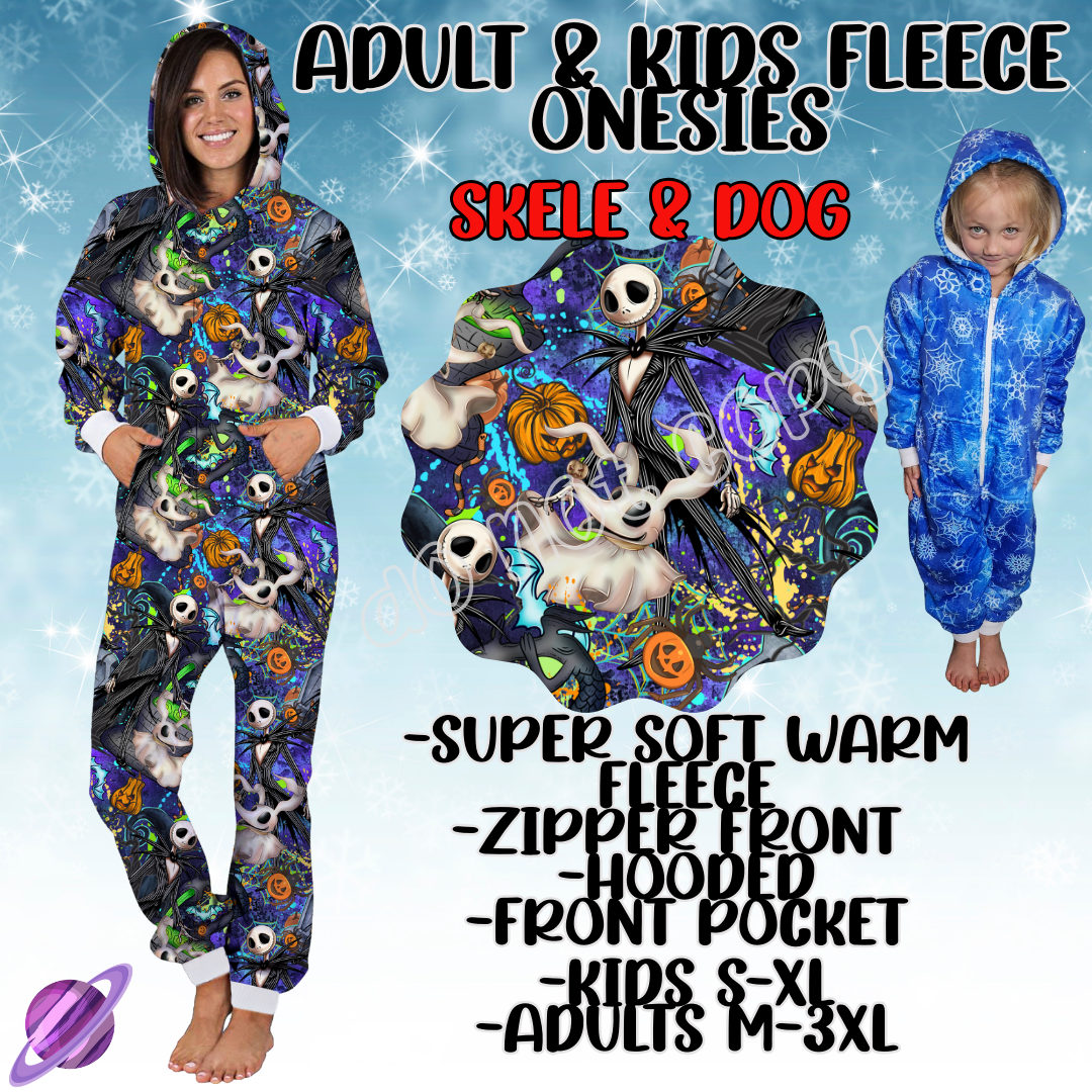 SKELE & DOG - ADULT & KIDS FLEECE ONESIES CLOSING 9/28