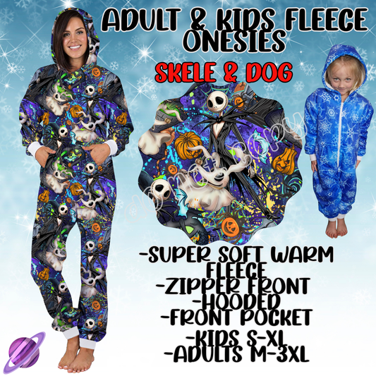 SKELE & DOG - ADULT & KIDS FLEECE ONESIES CLOSING 9/28