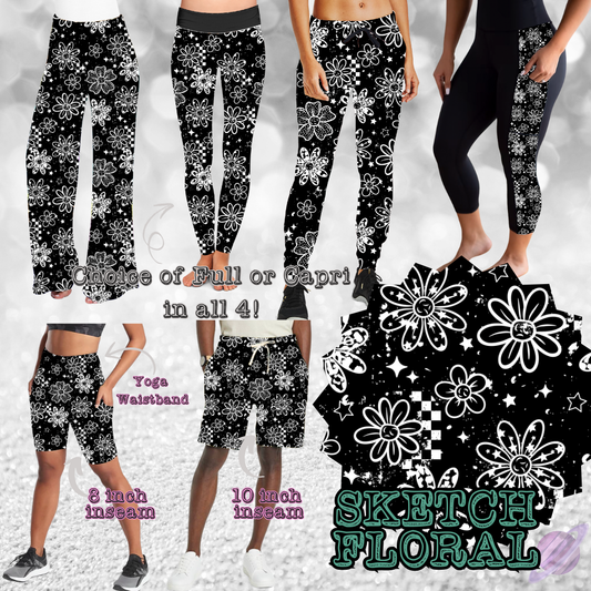 SKETCH FLORAL -BATCH 118-6 STYLE BOTTOMS-PREORDER CLOSING 9/15