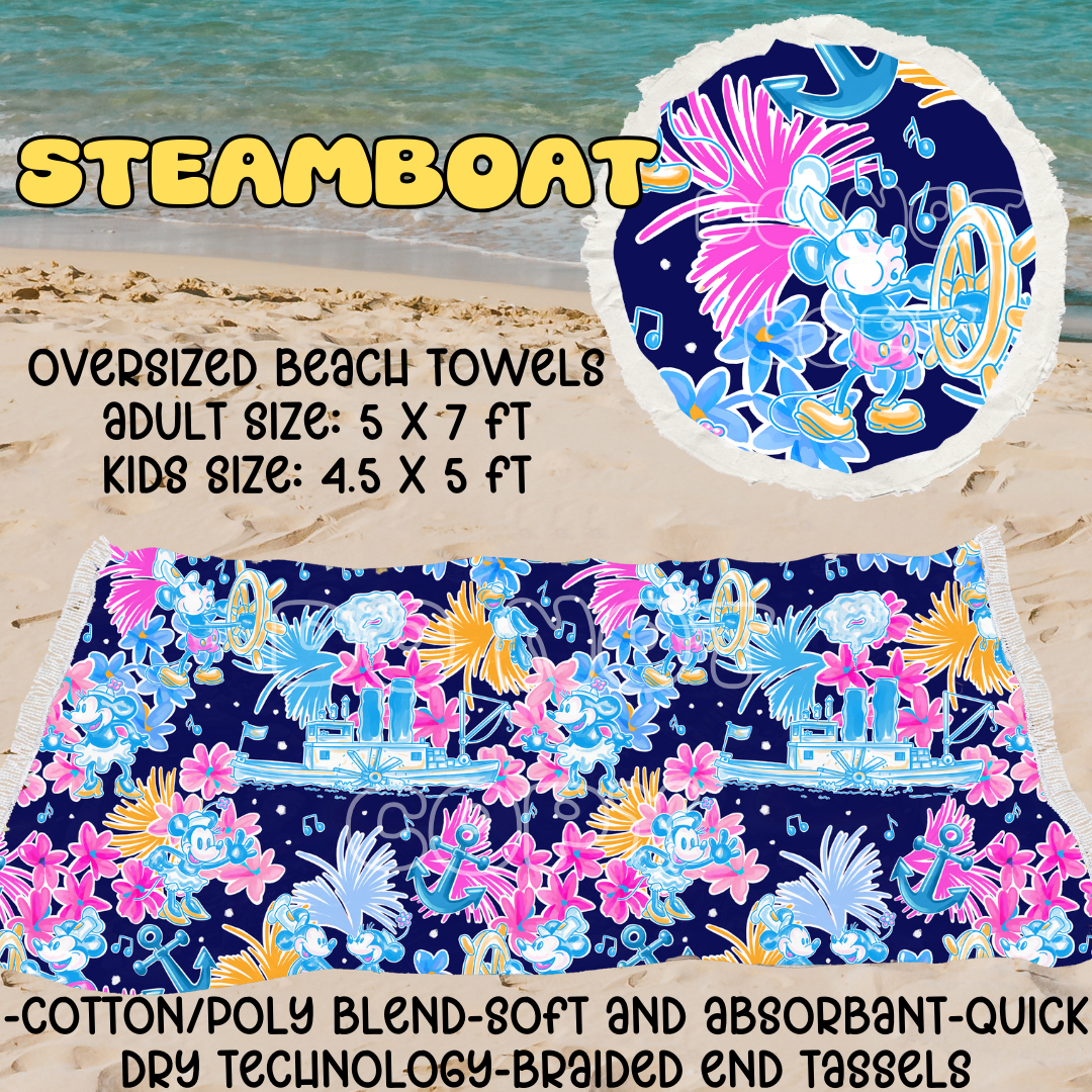 STEAMBOAT - OVERSIZED BEACH TOWEL RUN 5 - PREORDER CLOSING 3/23