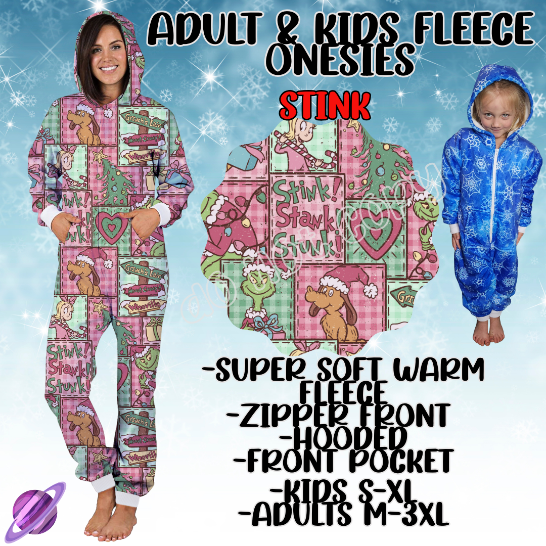 STINK - ADULT & KIDS FLEECE ONESIES CLOSING 9/28