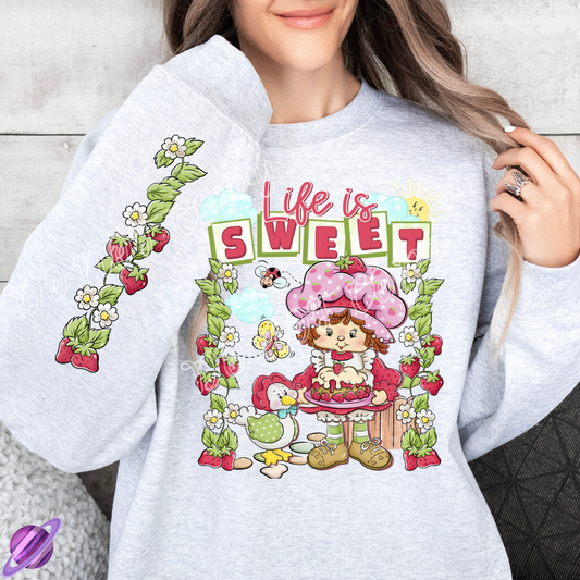 STRAWBERRY - BOOT RUN 1 - CREWNECK SWEATSHIRT W/ SLEEVE PRINT