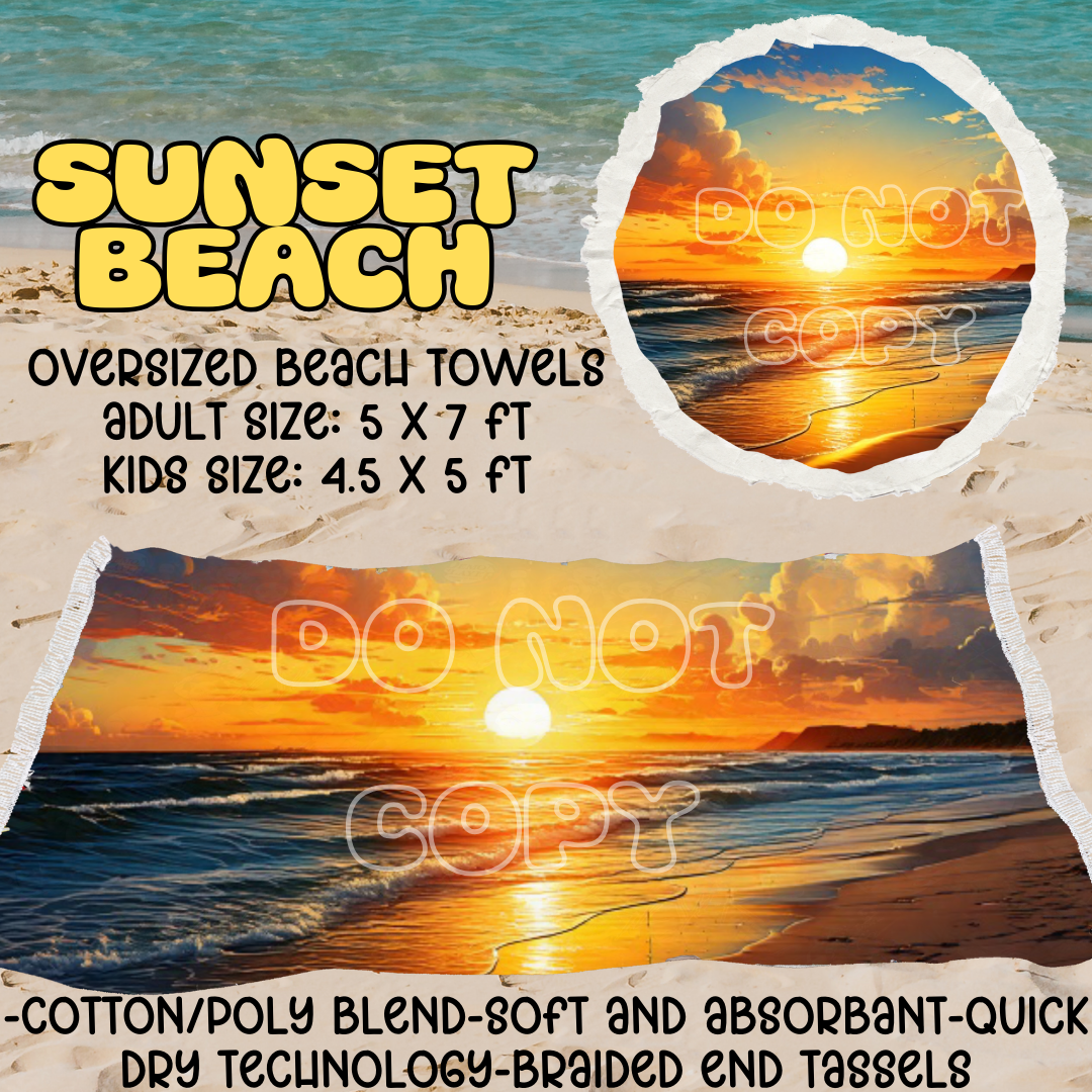 SUNSET BEACH - OVERSIZED BEACH TOWEL RUN 5 - PREORDER CLOSING 3/23