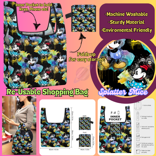 SPLATTER MICE-SHOPPING BAGS 2-PREORDER CLOSING 6/27