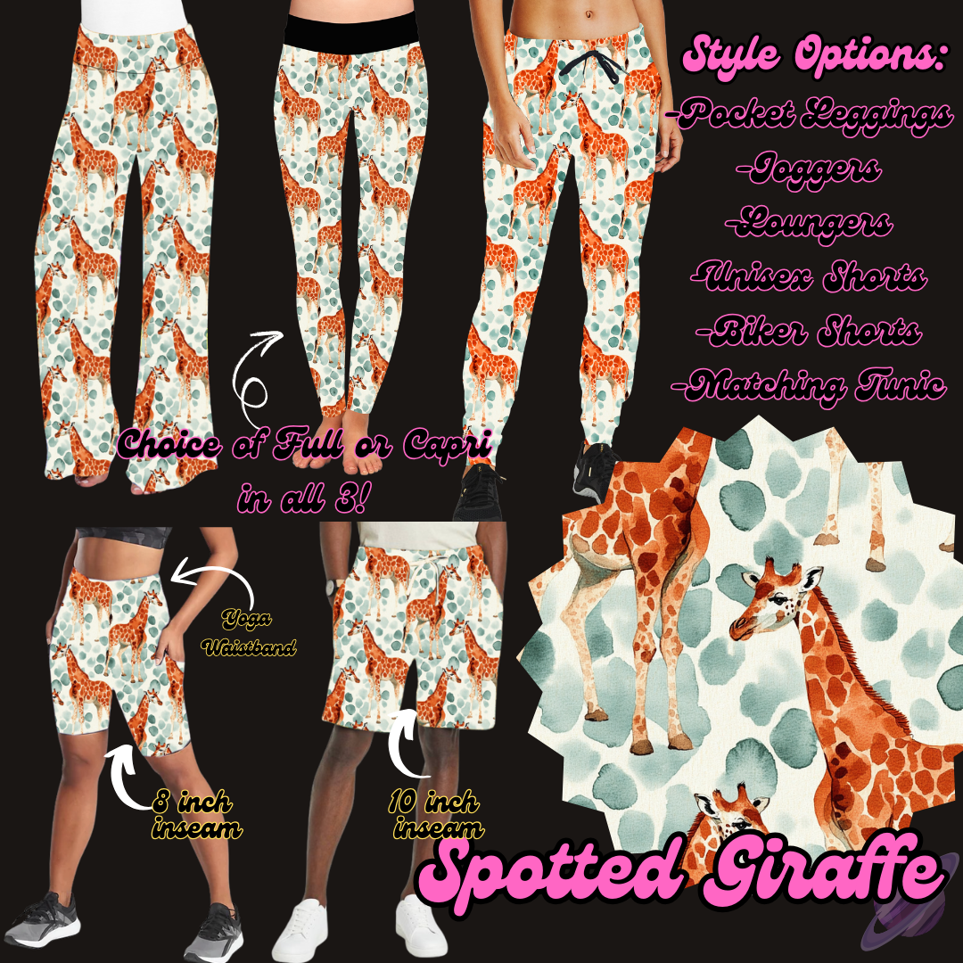 SPOTTED GIRAFFE - LEGGING/JOGGER/LOUNGER/SHORTS - PRETTY RUN PREORDER CLOSING 3/21