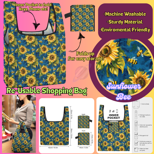 SUNFLOWER BEE-SHOPPING BAGS 2-PREORDER CLOSING 6/27