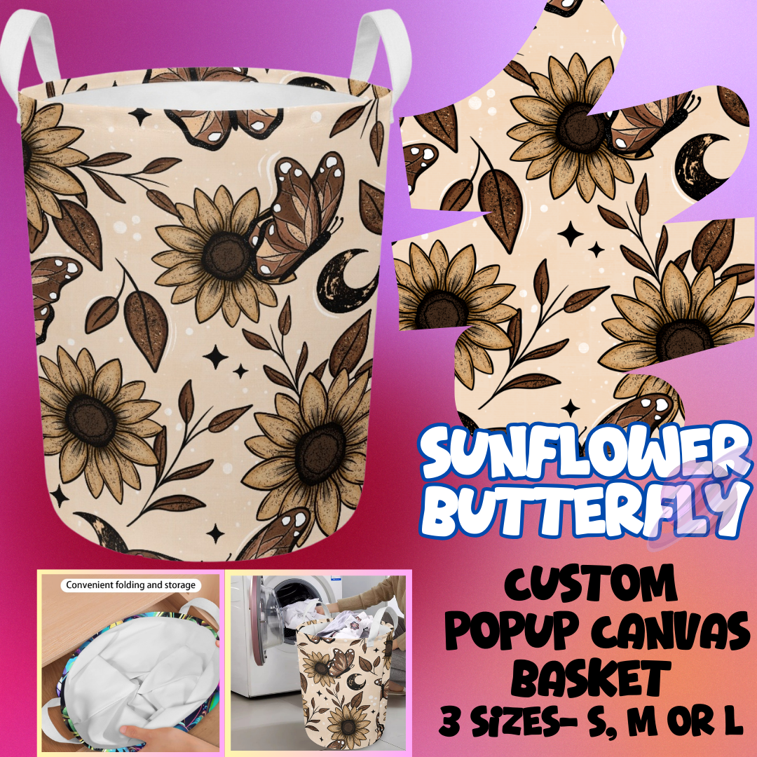 SUNFLOWER BUTTERFLY - STORAGE BASKETS ROUND 5 - PREORDER CLOSING 3/16