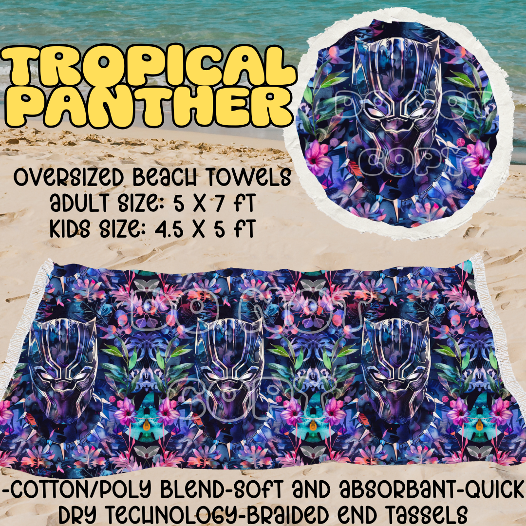 TROPICAL PANTHER - OVERSIZED BEACH TOWEL RUN 5 - PREORDER CLOSING 3/23