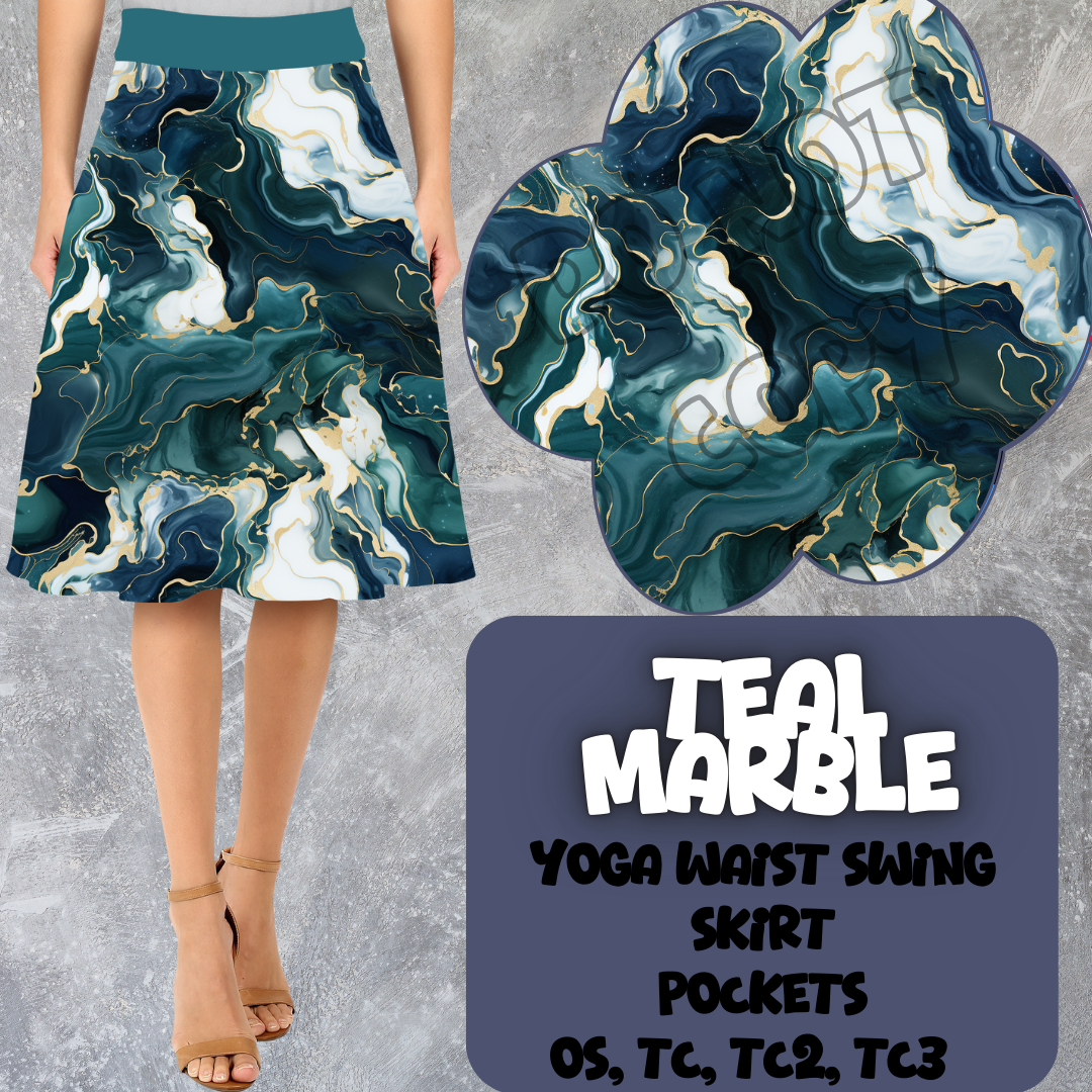 TEAL MARBLE - SWING SKIRTS RUN 6 - PREORDER CLOSING 3/13