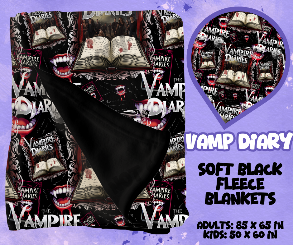 VAMP DIARY - SOFT BLACK FLEECE THROWS RUN 12-PREORDER CLOSING 9/22