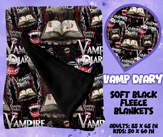 VAMP DIARY - SOFT BLACK FLEECE THROWS RUN 12-PREORDER CLOSING 9/22