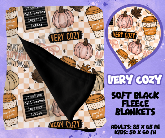 VERY COZY - SOFT BLACK FLEECE THROWS RUN 12-PREORDER CLOSING 9/22
