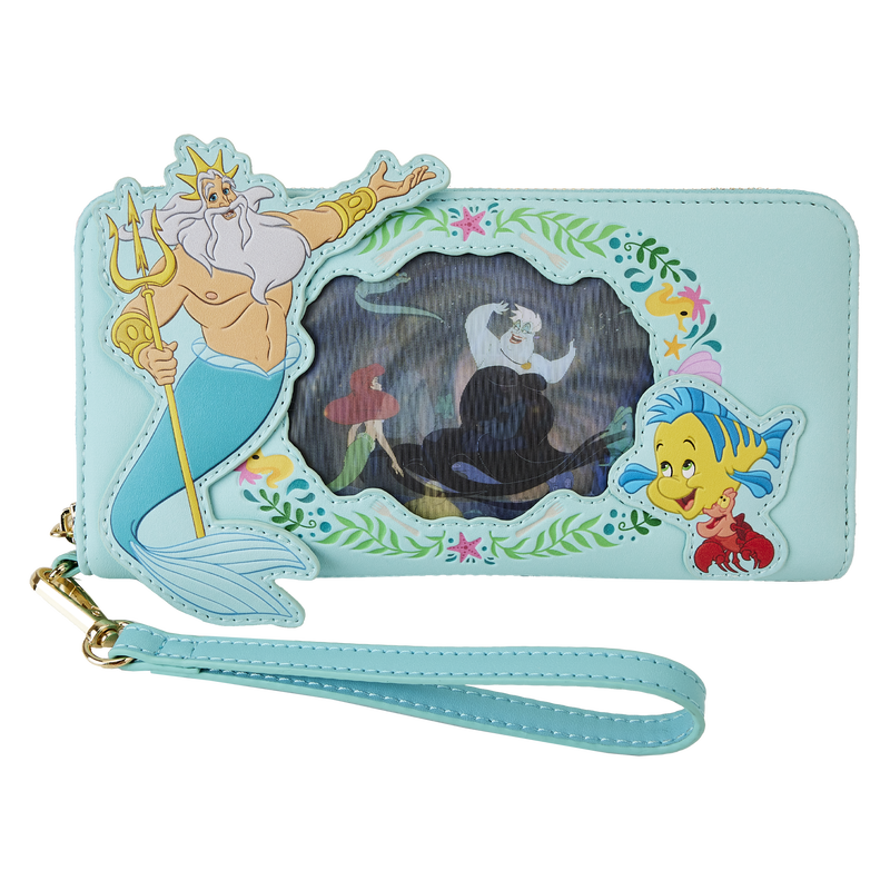 The Little Mermaid Princess Series Lenticular Zip Around Wristlet Wallet