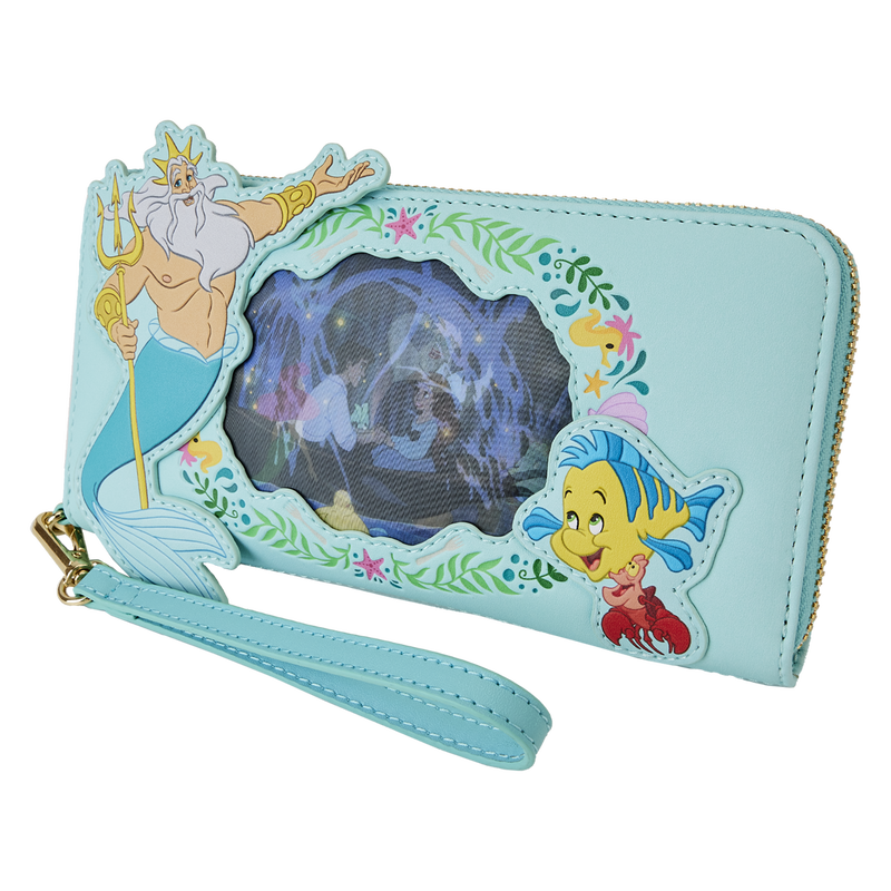 The Little Mermaid Princess Series Lenticular Zip Around Wristlet Wallet