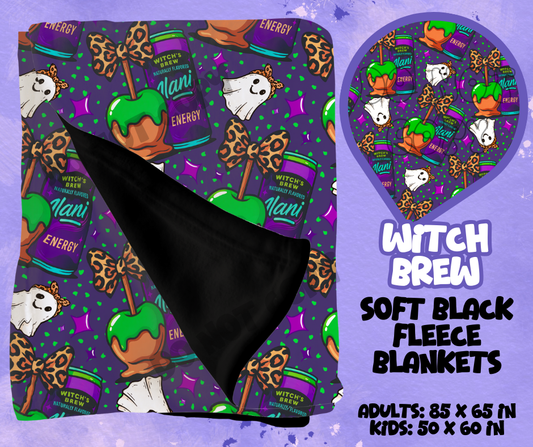 WITCH BREW - SOFT BLACK FLEECE THROWS RUN 12-PREORDER CLOSING 9/22