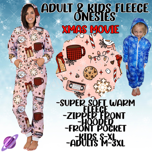 XMAS MOVIE - ADULT & KIDS FLEECE ONESIES CLOSING 9/28