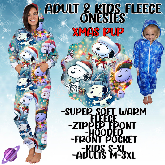 XMAS PUP - ADULT & KIDS FLEECE ONESIES CLOSING 9/28