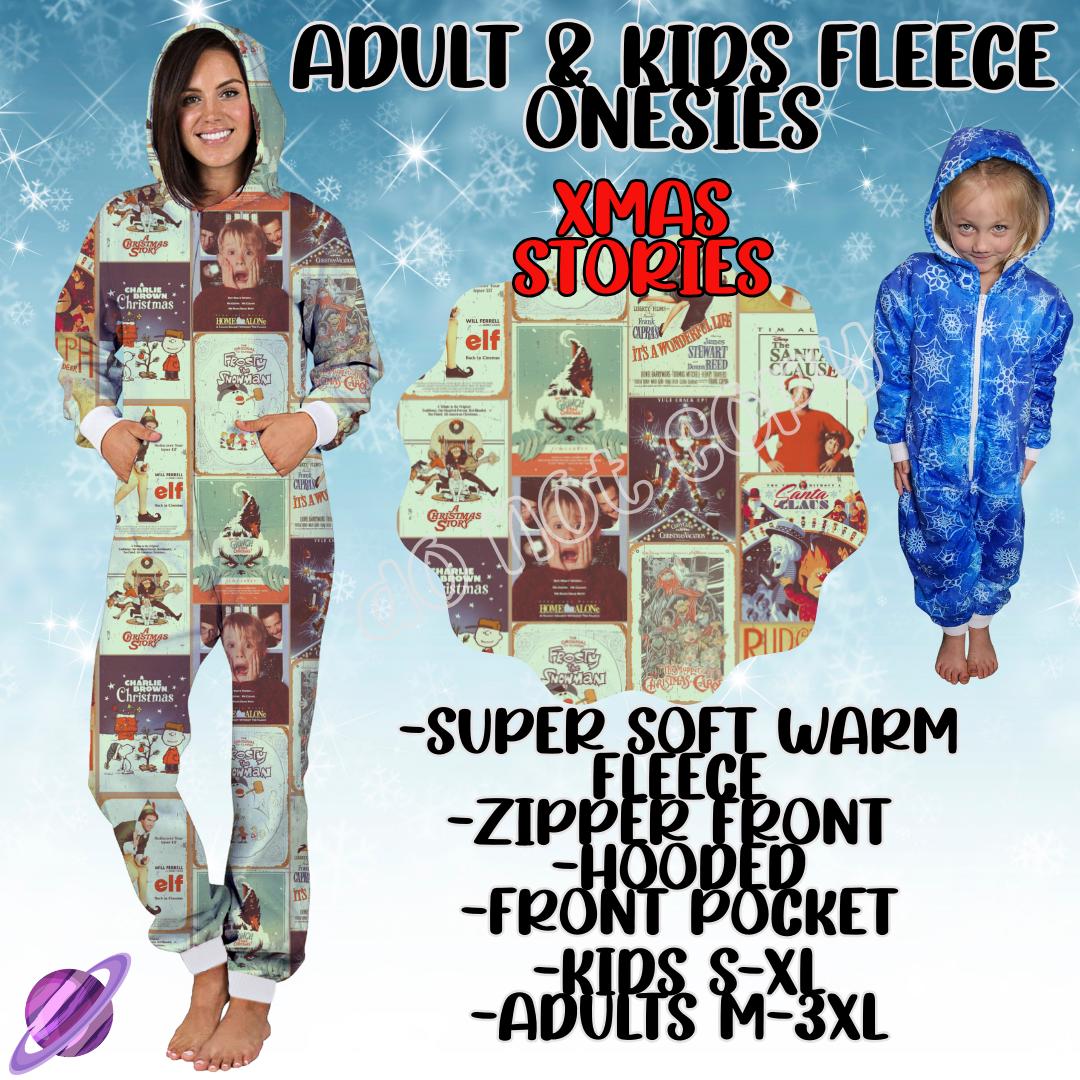 XMAS STORIES - ADULT & KIDS FLEECE ONESIES CLOSING 9/28