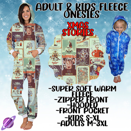 XMAS STORIES - ADULT & KIDS FLEECE ONESIES CLOSING 9/28