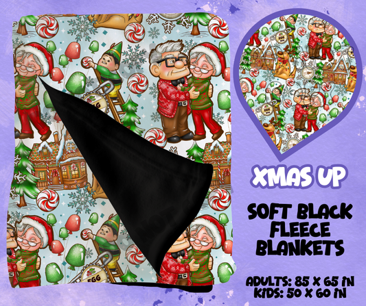XMAS UP - SOFT BLACK FLEECE THROWS RUN 12-PREORDER CLOSING 9/22