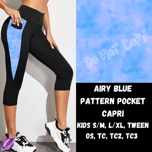 AIRY BLUE - LEGGING/CAPRI/SHORTS -COLORBLAST PPO-PREORDER CLOSING 5/9
