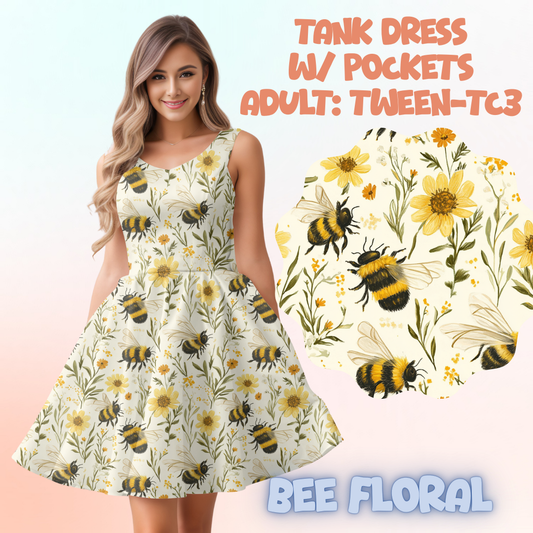 BEE FLORAL - ADULT TANK DRESS PREORDER CLOSES 5/15